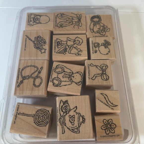Buttons Bows Twinkletoes Stampin Up Rubber Stamp Set 2003 Craft Supplies Art - Picture 1 of 3